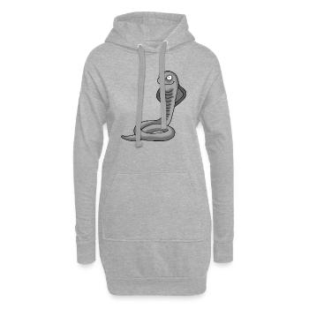 Schlange 2 - Hoodie-Kleid - Grau meliert - Vorne