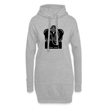Symbol eines indischen Elefanten, Kultur Indiens - Hoodie-Kleid - Grau meliert - Vorne