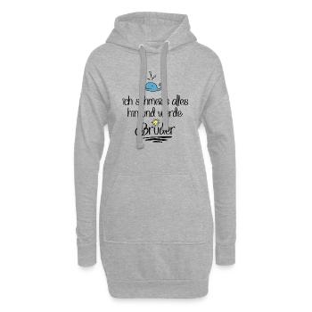 ich werde Bruder - Hoodie-Kleid - Grau meliert - Vorne