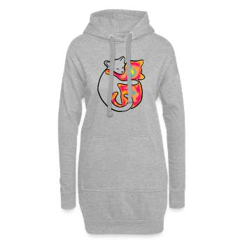 Kitty Love - Hoodie Dress - heather grey - Front