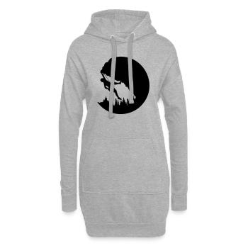 Nature Soirée Escalade Silhouette - Sweat-shirt à capuche long Femme - gris chiné - Devant