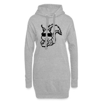Squirrel with sunglasses and nut Funny - Hoodie Dress - heather grey - Front