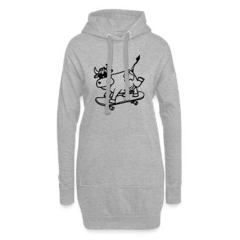 Cow Skateboard Drôle d’idée cadeau - Sweat-shirt à capuche long Femme - gris chiné - Devant