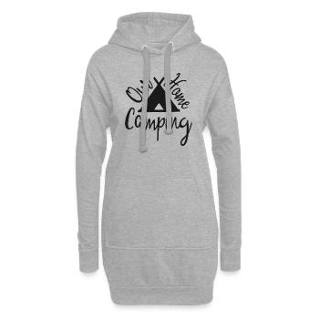 our home campnig - camping life - Sweat-shirt à capuche long Femme - gris chiné - Devant