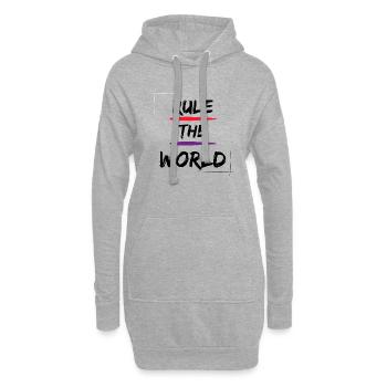 Rule the World - Hoodie-Kleid - Grau meliert - Vorne