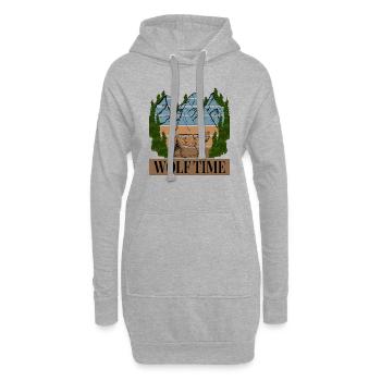LE TEMPS DU LOUP - Sweat-shirt à capuche long Femme - gris chiné - Devant