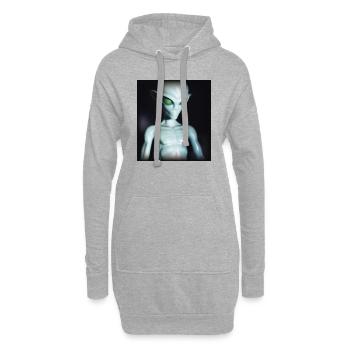 Evil Alien - Hoodie Dress - heather grey - Front