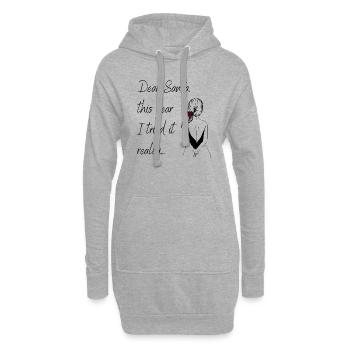Dear Santa, this year I tried it really... - Hoodie-Kleid - Grau meliert - Vorne