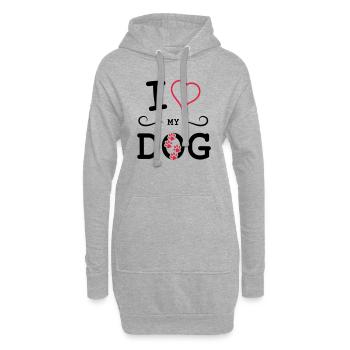 i love my dog - Hoodie-Kleid - Grau meliert - Vorne