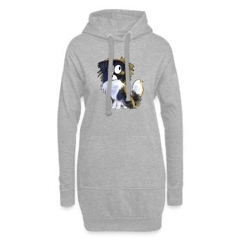 Chibi Berger Australien - Noir - Sweat-shirt à capuche long Femme - gris chiné - Devant