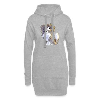 Chibi Berger Australien - Rouge Merle - Sweat-shirt à capuche long Femme - gris chiné - Devant