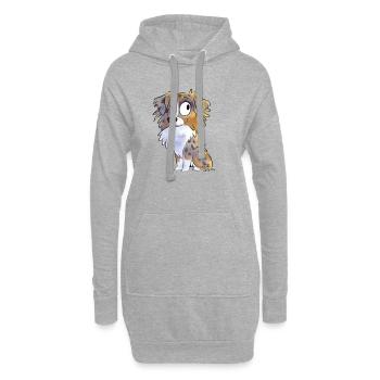 Chibi Berger Australien - Rouge Merle Tricolore - Sweat-shirt à capuche long Femme - gris chiné - Devant