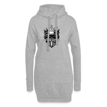 Symbole de la couronne Le roi et la reine aiment l’art 1 - Sweat-shirt à capuche long Femme - gris chiné - Devant
