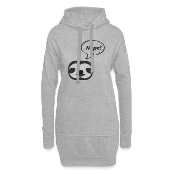 Nope! Lustiges Faultier Design für Neinsager - Hoodie-Kleid - Grau meliert - Vorne