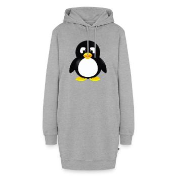 Penguin Cartoon Cute Pengu Animal Funny Comic 10 - Sweat-shirt à capuche long Femme - gris chiné - Devant