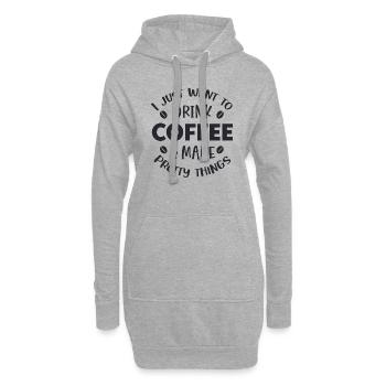 Ich möchte nur trinken - Hoodie-Kleid - Grau meliert - Vorne