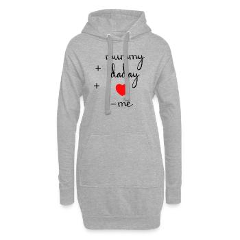 Grossesse Baby shower Babyshower Boy Girl - Sweat-shirt à capuche long Femme - gris chiné - Devant