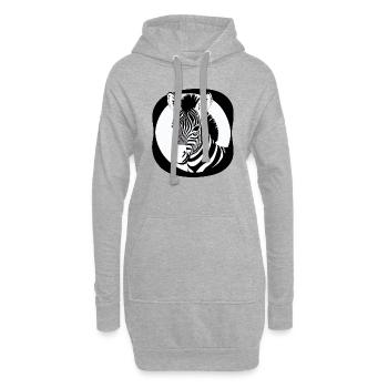 Fun Zebra Cartoon Funny Nature Animal Safari 10 - Sweat-shirt à capuche long Femme - gris chiné - Devant