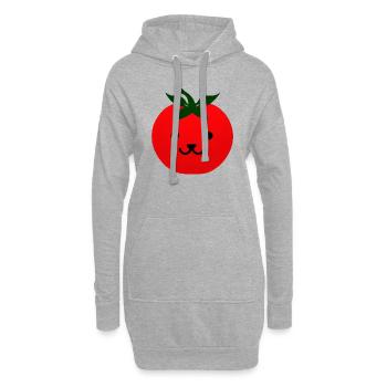 Tomaten Comic Tomate süß Cartoon 9 - Hoodie-Kleid - Grau meliert - Vorne