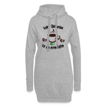 Keine Diskussion Vor dem ersten Kaffee T-Shirt - Hoodie-Kleid - Grau meliert - Vorne