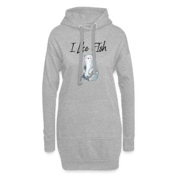I Like Fish eibär - Hoodie-Kleid - Grau meliert - Vorne