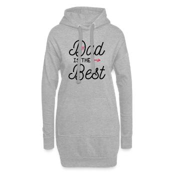 Papa est le meilleur / humour papa - Sweat-shirt à capuche long Femme - gris chiné - Devant
