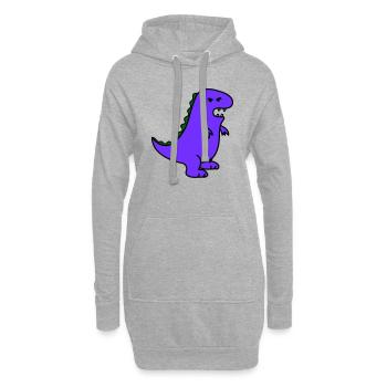 angry dino - Hoodie-Kleid - Grau meliert - Vorne