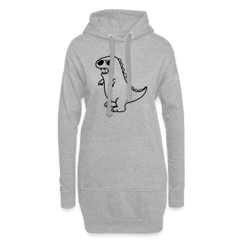 cool dino - Hoodie-Kleid - Grau meliert - Vorne
