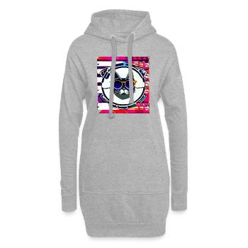 Drôle de logo de chat d’été - Sweat-shirt à capuche long Femme - gris chiné - Devant