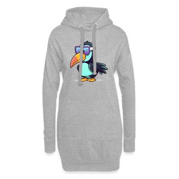 Den Tukan auf die Mühle bringen - Hoodie-Kleid - Grau meliert - Vorne