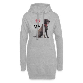 I LOVE MY Labrador Retriever - Hoodie-Kleid - Grau meliert - Vorne