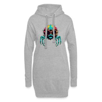 Mikala l'araignée à lunettes - Sweat-shirt à capuche long Femme - gris chiné - Devant