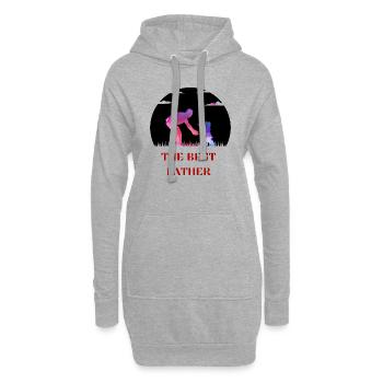 Meilleur papa - Sweat-shirt à capuche long Femme - gris chiné - Devant