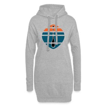 Paddel Sonnenuntergang Logo - Hoodie-Kleid - Grau meliert - Vorne