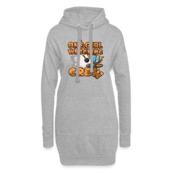 Bagger Baustelle Bauarbeiterin Mädchen I Geschenk - Hoodie-Kleid - Grau meliert - Vorne