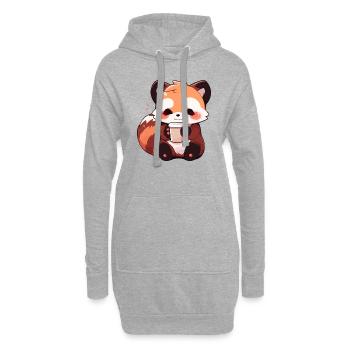 Roter Panda - Hoodie-Kleid - Grau meliert - Vorne