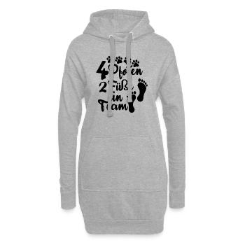 Lustiges Hunde Bild Hundeliebhaber Haustier - Hoodie-Kleid - Grau meliert - Vorne