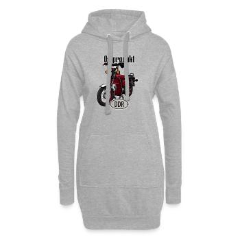 S51 (weinrot) // Illustration - Hoodie-Kleid - Grau meliert - Vorne