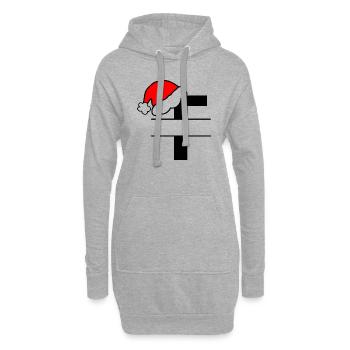 Weihnachtsalphabet Buchstabe T zum Personalisieren - Hoodie-Kleid - Grau meliert - Vorne