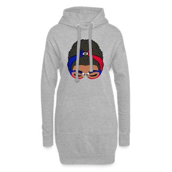 Haiti Haitian Flagge Frau Prinzessin I Geschenk - Hoodie-Kleid - Grau meliert - Vorne