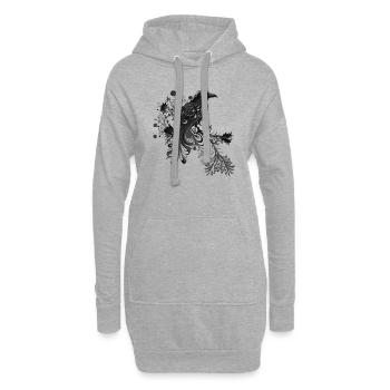 Rabe 1 - Hoodie-Kleid - Grau meliert - Vorne