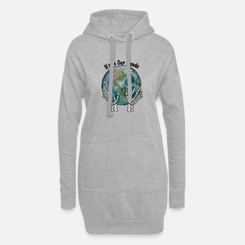 Der Planet - Hoodie-Kleid - Grau meliert
