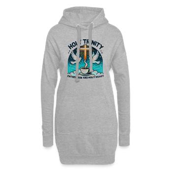Heilige Dreifaltigkeit, Vatersohn und Heiliger Braten - Hoodie-Kleid - Grau meliert - Vorne