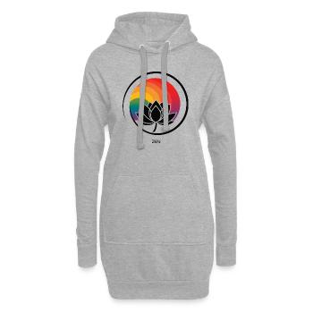 Logo arc-en-ciel zen : amusant et créatif - Sweat-shirt à capuche long Femme - gris chiné - Devant