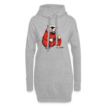 Pouces levés Castor - Sweat-shirt à capuche long Femme - gris chiné - Devant