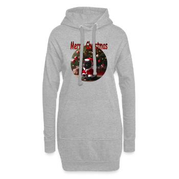 Merry Christmas Cat 01 - Hoodie-Kleid - Grau meliert - Vorne