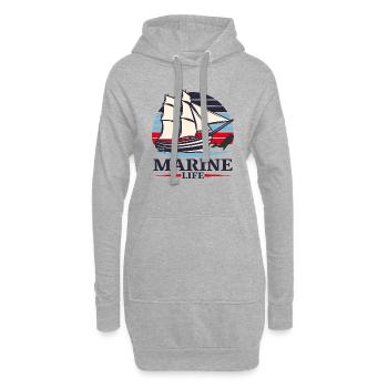 sailing, boat, marine, see - Hoodie-Kleid - Grau meliert - Vorne