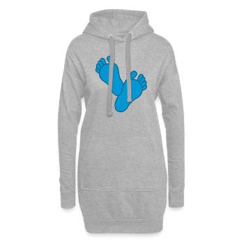 Bébé Pieds Garçon - Sweat-shirt à capuche long Femme - gris chiné - Devant
