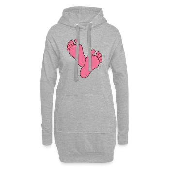 Bébé Pieds Fille - Sweat-shirt à capuche long Femme - gris chiné - Devant
