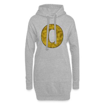 Lettre O Or - Sweat-shirt à capuche long Femme - gris chiné - Devant